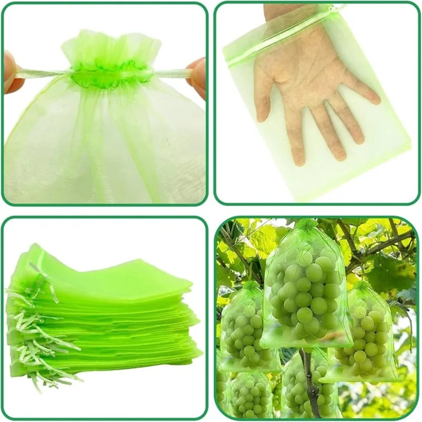 Reusable Drawstring Plant Protection Net Bags Garden Pest Proof Cover For Fruit Trees Vegetables Grapes Strawberries Berries