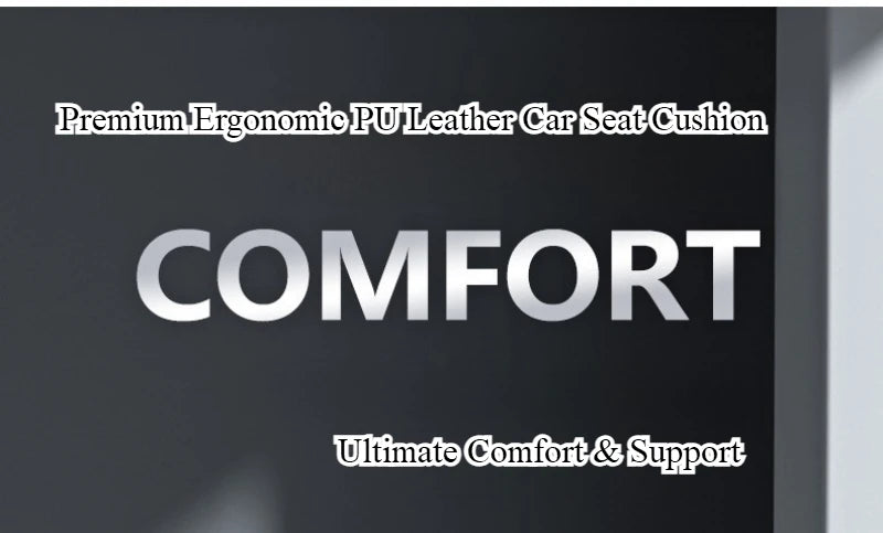 Ergonomic PU Leather Car Seat Cushion with Lumbar & leg Support Ventilated Design Storage Pockets Universal Fit for Most Cars