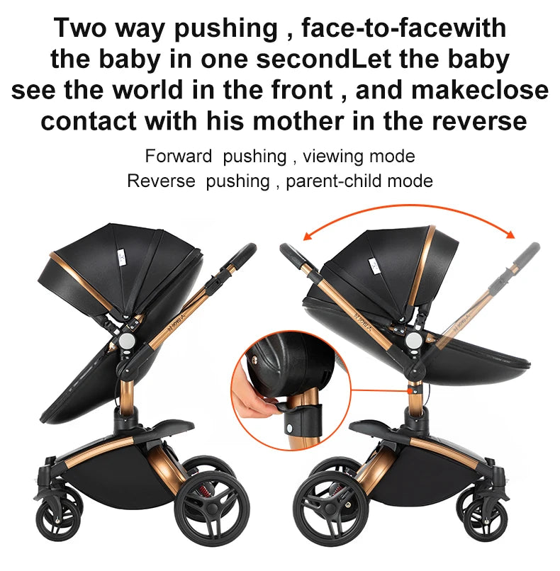 Baby pram Lightweight stroller Baby carriage PU 3in1 stroller Baby stroller 3-in-1 Baby carriage strollers for baby light carts