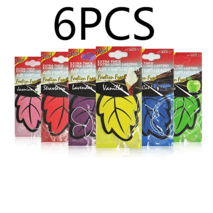6/30/60/120/240/360/600pcs Leaf Shape Car Air Freshener  Paper Auto Hanging Vanilla Perfume Fragrance Accessories Interior