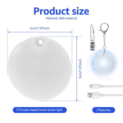 1/2/4Pcs Handbag Night Light Heart-Shape Purse Light LED Automatic Sensor Rechargeable Touch Wallet Tote Bag Mini Light Keychain