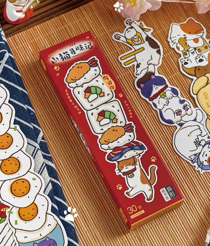 30 Sheets/Set Cute Cat Bookmark for Reading Creative Cat-Shaped Paper Bookmarks Decorative Paper Cards Stationery Gift