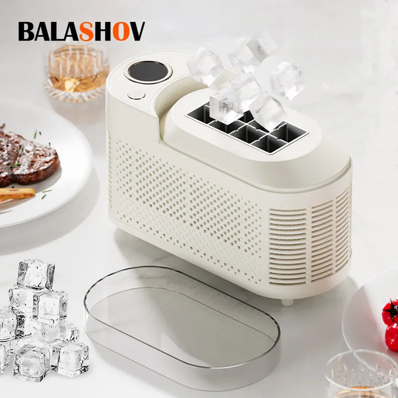 Electric Small Ice Maker Home Dormitory Office Camping Ice Automatic Ice Making Box Ice Machine Home Car Dual Use 12/110/220V