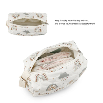 Baby Diaper Bag Waterproof Nappy Bag Reusable Wet/Dry Storage Handbag For Stroller Travel Mommy Pouch Rainbow Printed