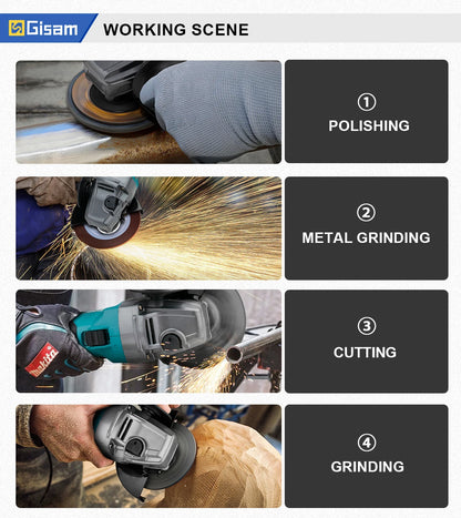 125mm 7 Gears Brushless Angle Grinder Polishing Cutting Machine Electric Angle Grinder Power Tool for Makita 18V Battery Pins