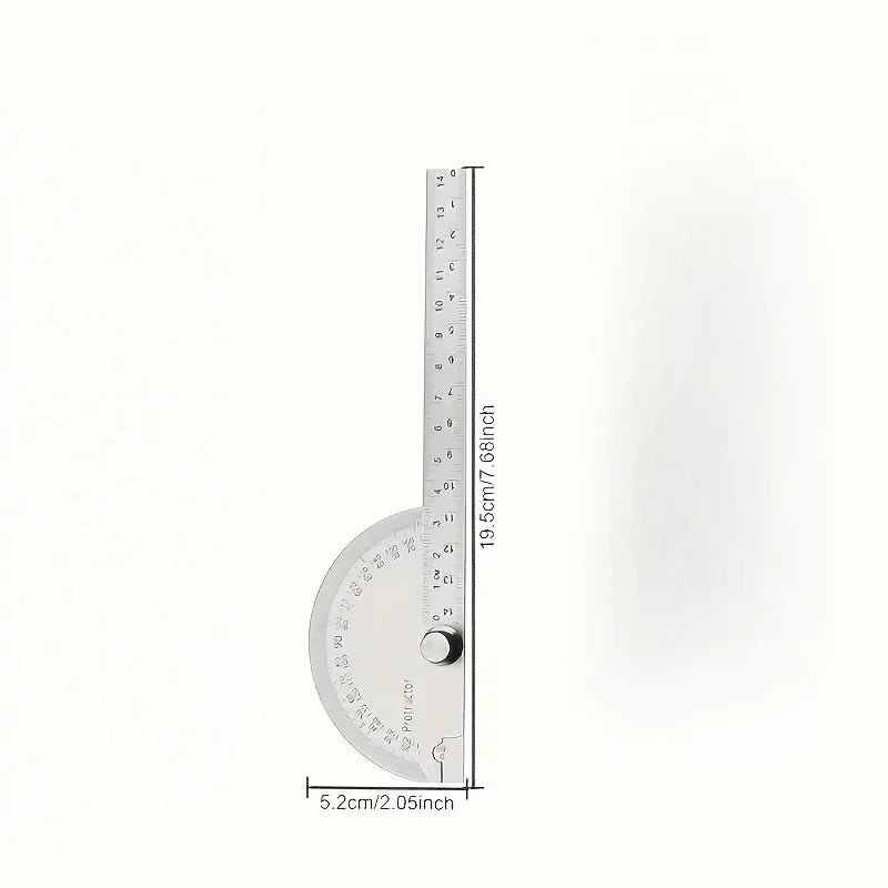 Stainless Steel Adjustable Protractor, Precision Angle Measuring Tool for Woodworking, Carpentry & DIY
