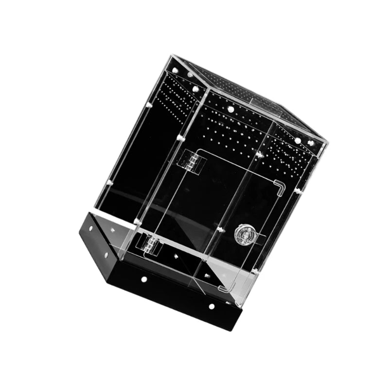 34Cm Clear Acrylic Reptiles Enclosure Breeding Box For Amphibians Animal Hermits Crabs Safe Habitats Place