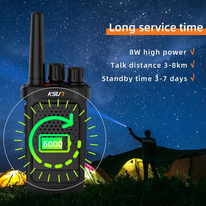 Mini Portable Walkie Talkie 2pcs UHF Radio Wireless Intercom VOX Function PMR446 Walkie Talkie Two Way Radio Station KSUN X26