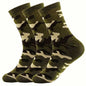 3/12 Pairs Men Camouflage Mid Tube Socks Fashionable Street Style Odor Proof Sweat Absorbing Breathable All Season Casual Socks