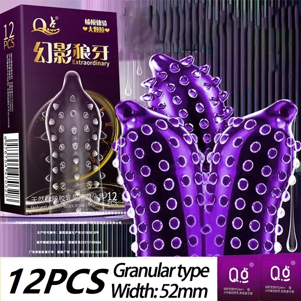 Ultra Sensitive Condom with Mace Pointed Design 10 PCS Lubricated Latex Condom Natural Feeling Safety Sex Accessories