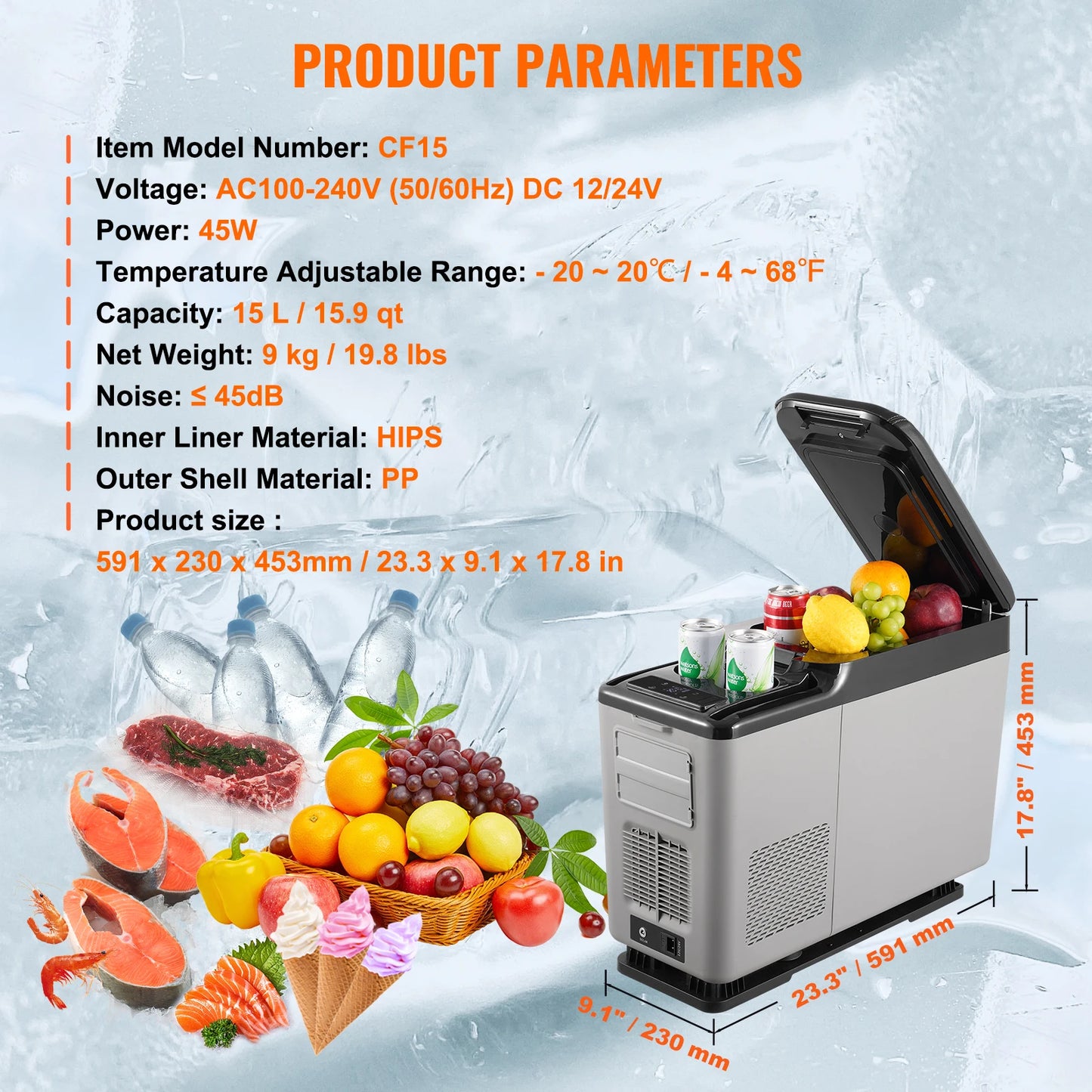SucceBuy 8L to 75L Car Refrigerator Fridge Portable Icebox Single&Dual Zone w/Blue Tooth Temp Adjustable for Outdoor Camping RV