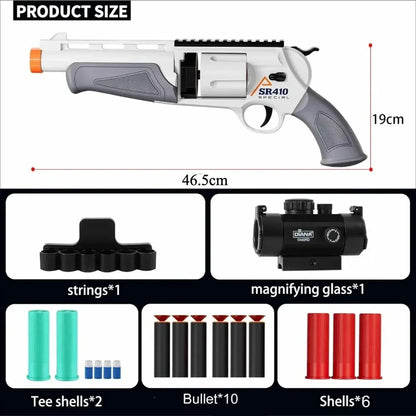 Revolver Toy Guns Shell Throwing Soft Bullet Launcher Outdoor CS Shotgun Shooting Game Model Toy for Children Kids Christmas