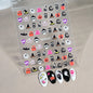 1sheet 5D Halloween Nail Stickers Pink/Green/Black Cartoon Pattern Nail Art Slider DIY For Sweet Cool Girl Cute Nail Decoration