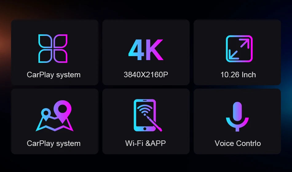 7/10.26" Wireless Carplay Screen for Car,5G Wifi Dash Cam 4K Car DVR,Android Auto Dual Lens GPS Navigation Video Recorder,FM AUX