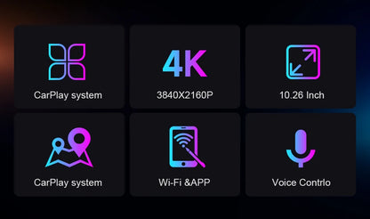 7/10.26" Wireless Carplay Screen for Car,5G Wifi Dash Cam 4K Car DVR,Android Auto Dual Lens GPS Navigation Video Recorder,FM AUX