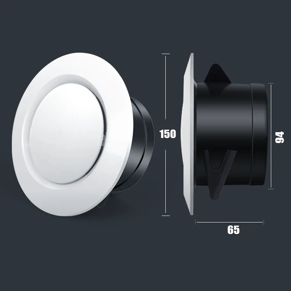 Exhaust Hood ABS Air Vent Extract Valve Grille Round Diffuser Ducting Ventilation Cover Air Volume Cooling Vent 75mm 100mm 125mm