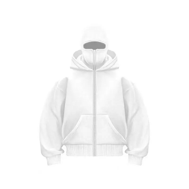 Men and Women Balaclava Y2K Gothic Harajuku Winter New Item Double Hooded Sweatshirt Men's Hooded Mask Zipper Sportswear