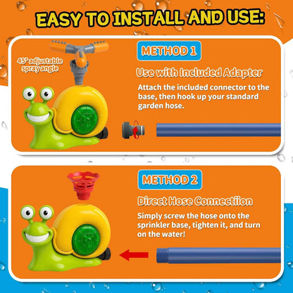 Water Spray Outdoor Toy Snail Sprinkler Backyard Garden Water Toys Summer Yard Cartoon Splash Sprinkler Baby Bath Toy for Kids