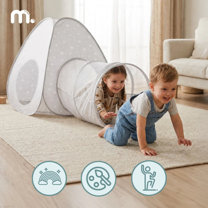 Mamabrum Tent with Children's Tunnel Self-breaking Home and Garden Playset Tipi Educational for Toddler 3 +