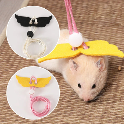 Anti-lost Small Pet Harness Adjustable Strap Anti-bite Guinea Pig Leash Safety Buckle Escape-Proof Hamsters Harness Outdoor