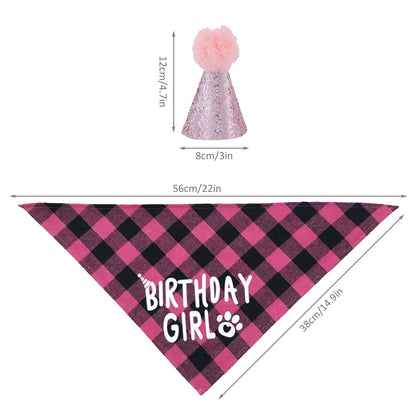 4pcs Dog Birthday Party Supplies, Birthday Boy Dog Bandana, Dog Birthday Hat with Numbers for Medium Large Dogs Pets