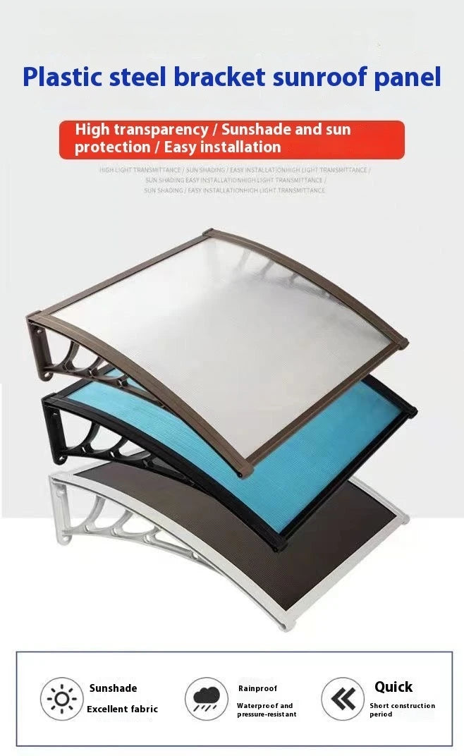 Window Awning Door Canopy 60x60 80x80 60x100 Window Awning Overhead Modern Polycarbonate Cover Outdoor Front Porch Patio Canopy