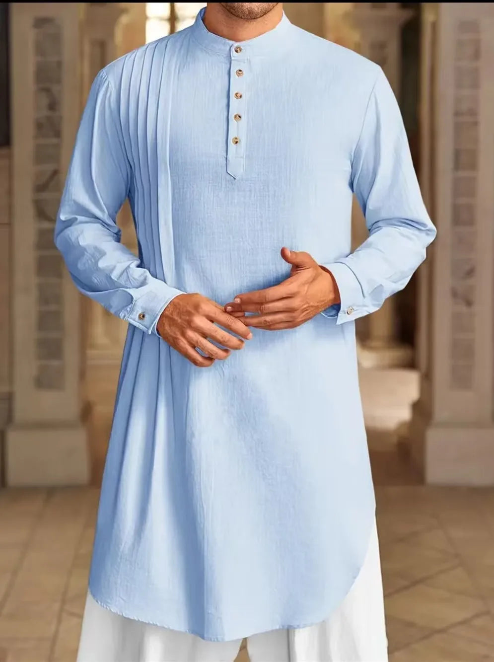 Men Long Robe Dishdasha Jubba Thobe Eid Muslim Kimono Modest Islamic Dubai Saudi Abayas Prayer Kaftan Ramadan Morocco Abaya
