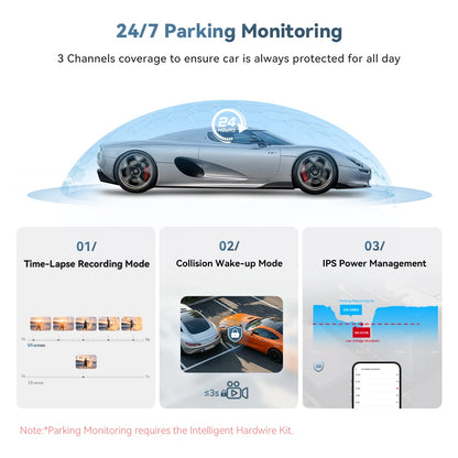 【New】DDPAI N4T Pro Dash Cam 3-Channel HDR 4K+1080P+1080P Front Rear Interior Night Vision ADAS DVR Support 4G Parking Monitoring
