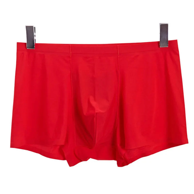 L-Xxxl Seamless Eisse Ide Boxer Men Solid Color Male Underpants Ultra Thin Sexy Underwear Summer Cool Trunk Shorts