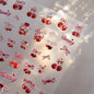 Juicy Red Jelly Tomato Nail Art Sticker Cute Bowknot Glitter Star Kawaii 5D Fruit Self Adhesive Nail Art Decals for Summer DIY