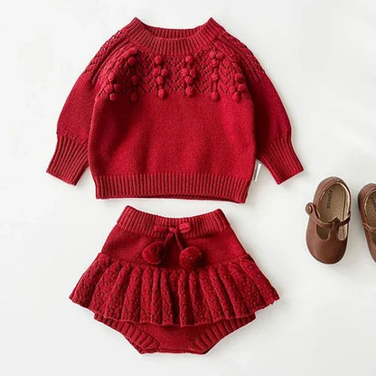 2025 New Autumn Toddler Baby Girl Clothes Set 0-3Yrs Infant Baby Girls Clothing Suit Long Sleeved Cardigan Sweater+PP Shorts