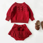 2025 New Autumn Toddler Baby Girl Clothes Set 0-3Yrs Infant Baby Girls Clothing Suit Long Sleeved Cardigan Sweater+PP Shorts