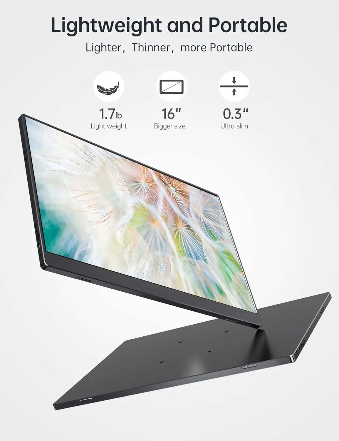 UPERFECT 2K 144Hz Gaming Monitor 16' Portable Display 100%sRGB W/HDMI USB C Screen For PS5 Steam Deck Switch XBOX Laptop PC