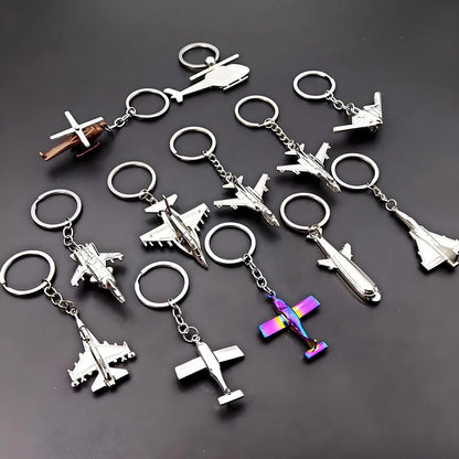 Air Plane Model Fighter Keychains Metal Cool Airplane Keyring Pendant Car Motorcycle Bag Key Chain Ring for Men Creative Gift