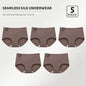5PCS Seamless Mulberry Silk Panties Woman Underwear Ultra-Thin High Elastic Invisible Briefs Soft & Breathable Female Lingerie
