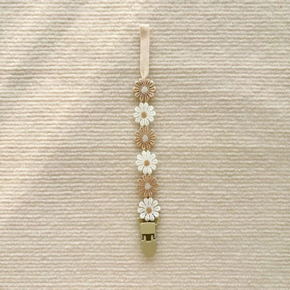 Little Daisy Pacifier Clips Baby Pacifier Anti-drop Chain Toddler Dummy Clip Nipple Holder Baby Shower Gift Baby Accessories
