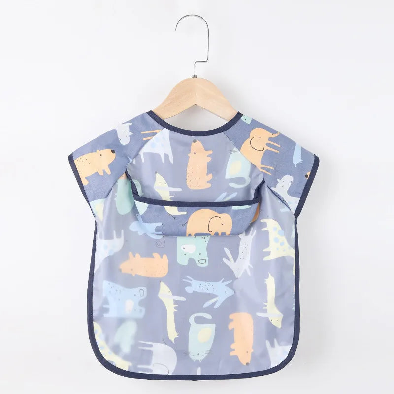 Baby Girls Apron Bibs Toddler Long Sleeve Scarf Waterproof Art Smock Feeding Bib Infant Boys Girls Kids Burp Cloth Bandana