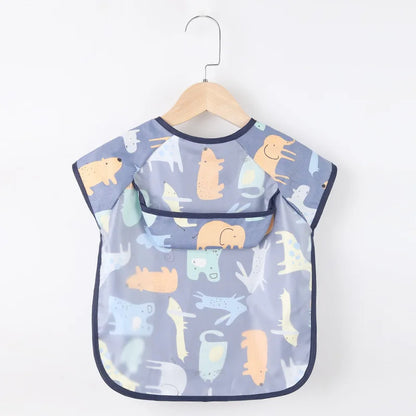 Baby Girls Apron Bibs Toddler Long Sleeve Scarf Waterproof Art Smock Feeding Bib Infant Boys Girls Kids Burp Cloth Bandana