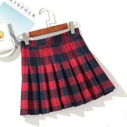 Plaid Women Mini Skirt Summer A-Line Female Pleated Casual High Waist Women Girls Short Streetwear Student Skirts