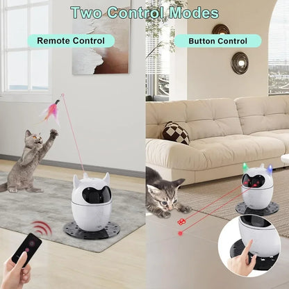 Smart Electric Cat Interactive Toy Two Speed Modes Auto Power Off Low Noise USB Charging Pet Stimulation Toy Stimulate Hunting Instinct for Indoor Cats Kittens Daily Entertainment