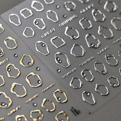 1pc 5D Crystal Rhinestone Nail Sticker Irregular Golden Frame Nail Art Stickers DIY Luxury Nail Decoration Parts Manicure Decals