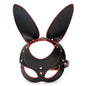 3 Colors Sexy Leather Mask Bunny Girl Cosplay Masquerade Erotic Halloween Carnival Party Masks Bdsm Bondage Games Fetish Mask