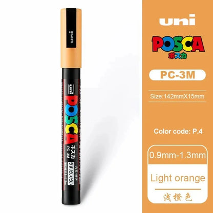 1pcs Japan UNI POSCA Markers PC-1M/3M/5M Acrylic Graffiti Pen Waterproof DIY Stackable Color Art Painting School Supplies