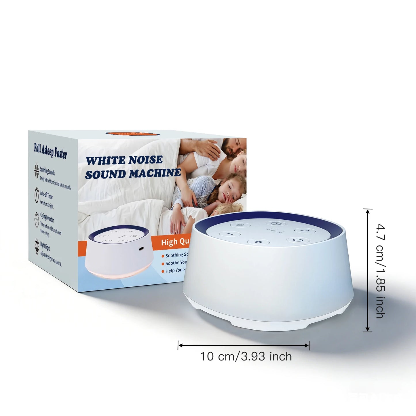 Portable Baby White Noise Machine with Night Light Soothing Sounds Timer Rechargeable Sleep Helper for Kids Adults Easter Gifts