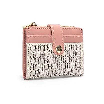 CH Luxury Brand Retro Design Business Card Bag Fashion Button Classic Folding Wallet Compact and Lightweight Women's Square Bag
