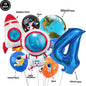 Blue Planet Astronaut Space Disposable Tableware Kids Birthday Table Decorations Paper Plate Cup Napkin Astronaut Rocket Balloon
