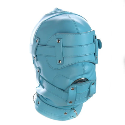 BDSM PU Leather Sexy Hood Masks Costumes Adults Cosplay Party Face Mask Metal Buckle Blindfold Hood Punk Role Play Accessories