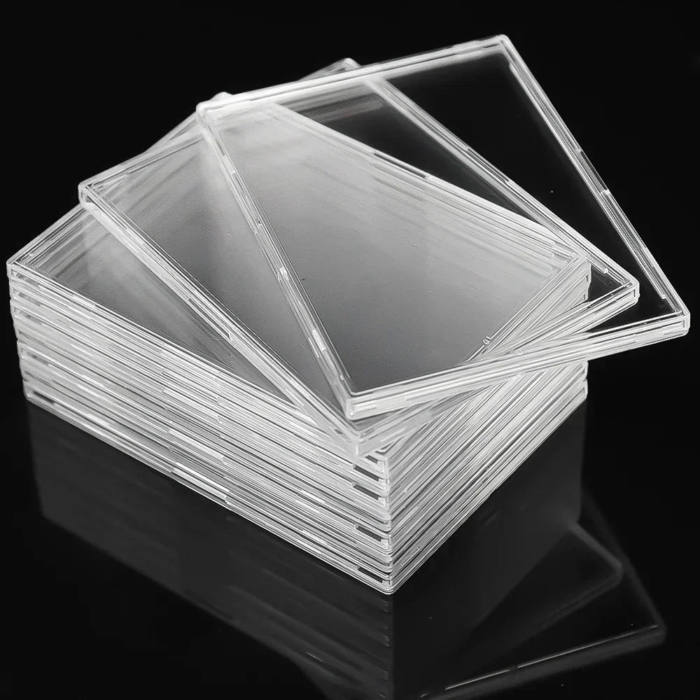 Transparent acrylic card storage clip-type game sports trading card display box K-pop idol photo protective cover non-magnetic