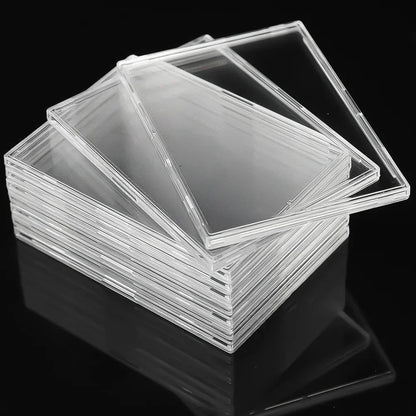 Transparent acrylic card storage clip-type game sports trading card display box K-pop idol photo protective cover non-magnetic