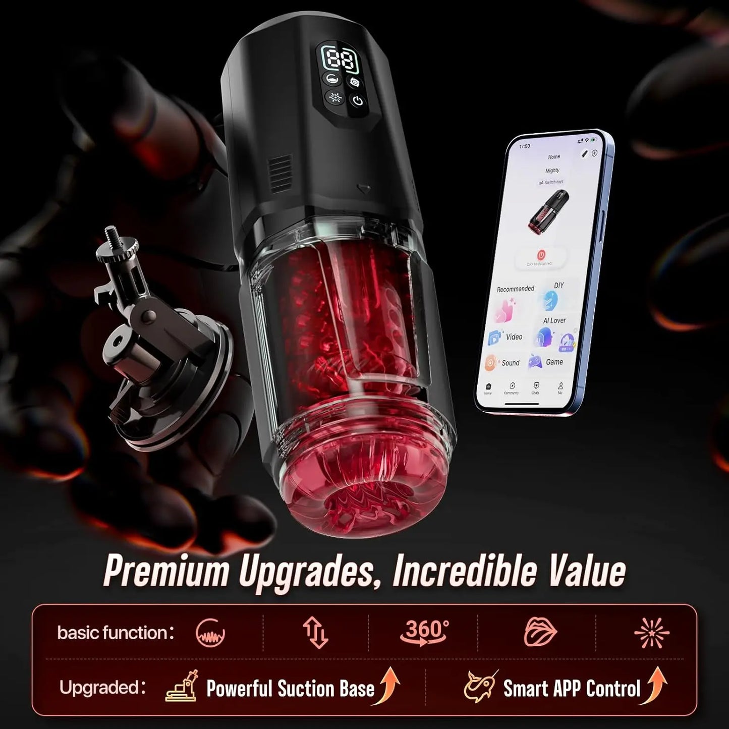 Mrgras Male Masturbator Penis Pump - Male Sex Toys for Men with Upgrade 12 S Vacuum Pump & 7 Thrusting Rotating Vibrating Sucking Licking LCD Adult Toys Mens Sex Toys Pocket Pussy Pumps & Enlargers,Pocket Pussy Mens Sex Toy B